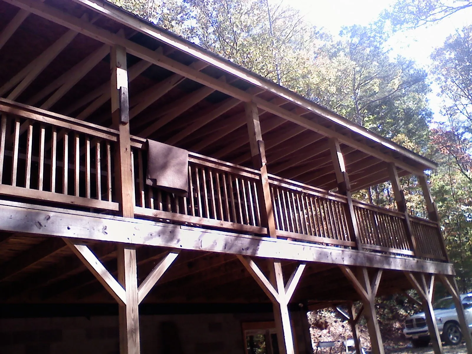 Timber framing under a new elevated porch and deck — Roof Leak Repair in Ellenton by Roofing Brothers